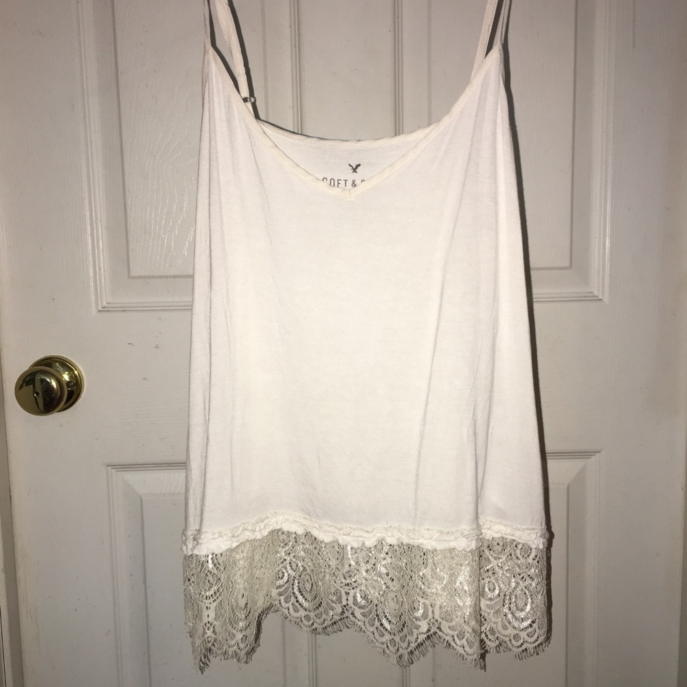 White soft shirt with lace